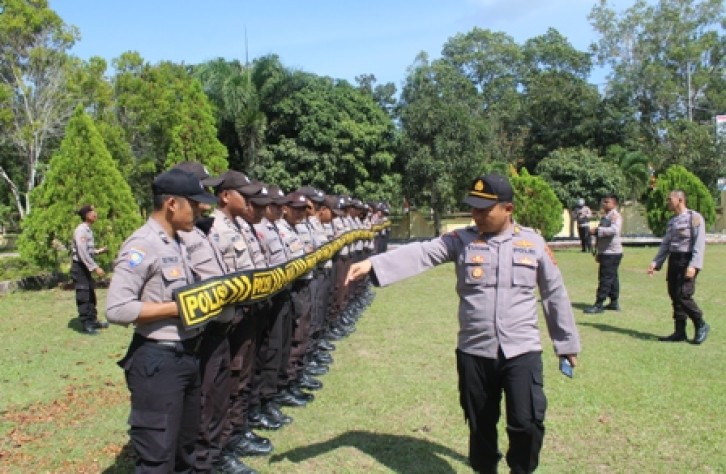 Hadapi Pilkada 2020, Polres Bangka Tengah dan polsek jajaran  Gelar Latihan Kemampuan Dalmas.