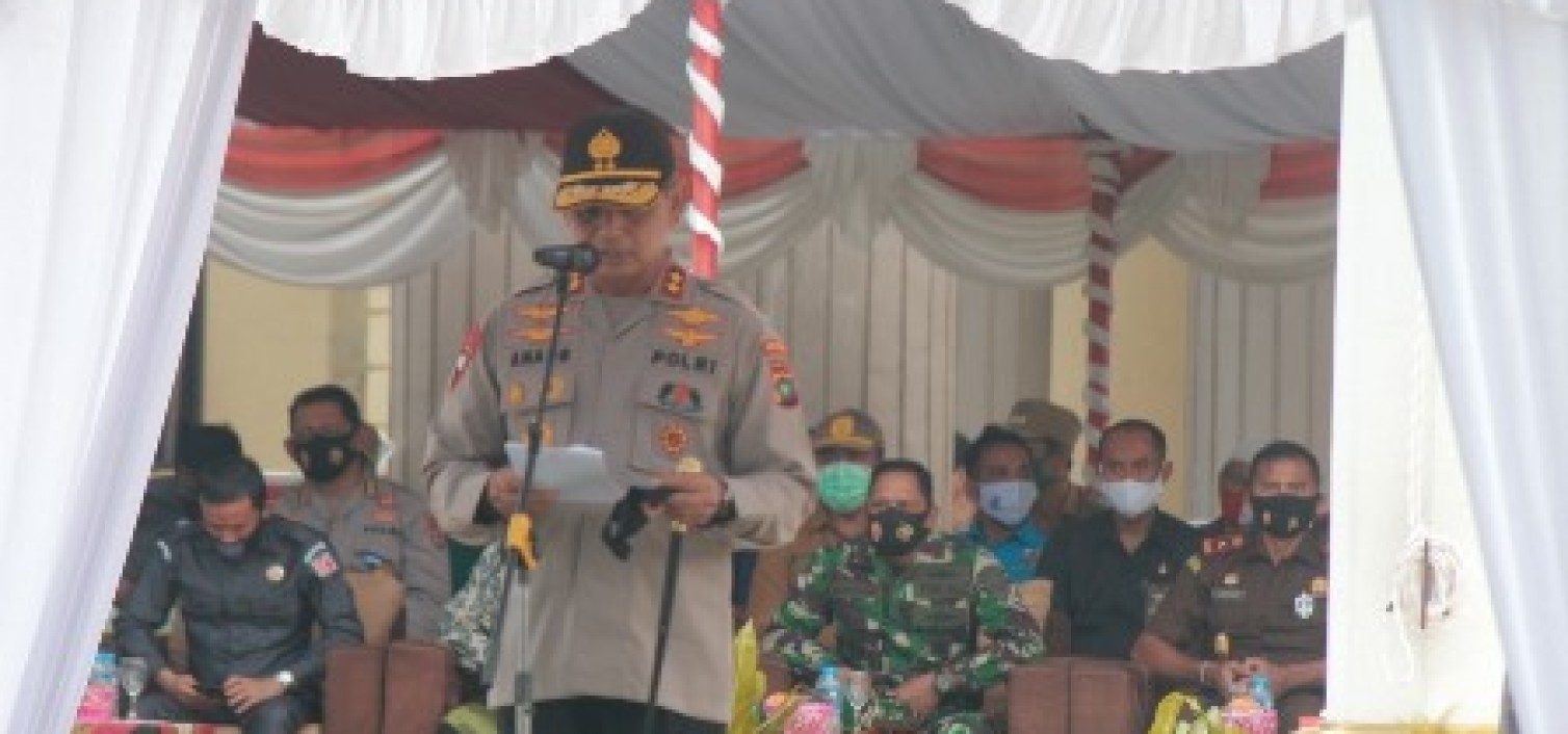 Kapolda pimpin apel gelar pasukan OPS mantap praja menumbing 2020 Polres Bangka tengah