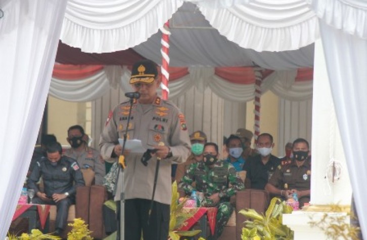 Kapolda pimpin apel gelar pasukan OPS mantap praja menumbing 2020 Polres Bangka tengah