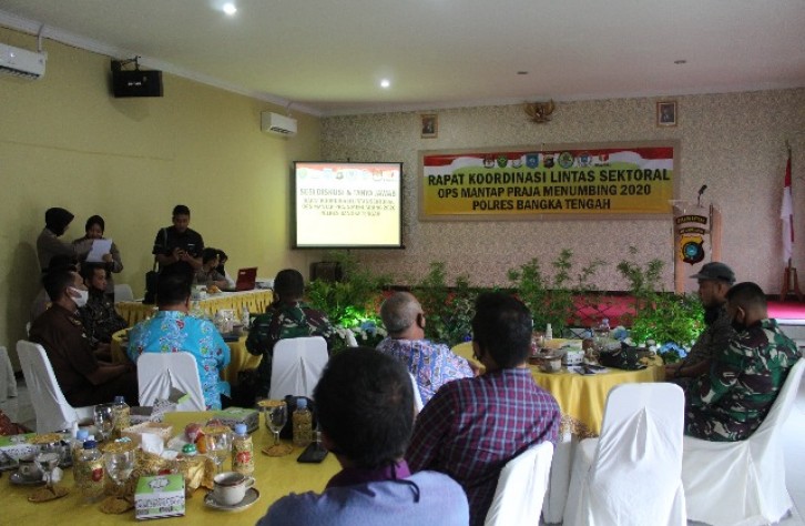 Polres Bangka Tengah Gelar Rapat Lintas Sektoral Pengamanan Pilkada Serentak 2020