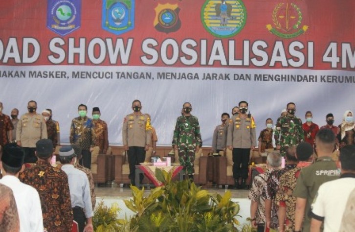 Road Show 4M di Bateng, Kapolda Tekankan Prokes Di Pasar dan Tempat Ibadah