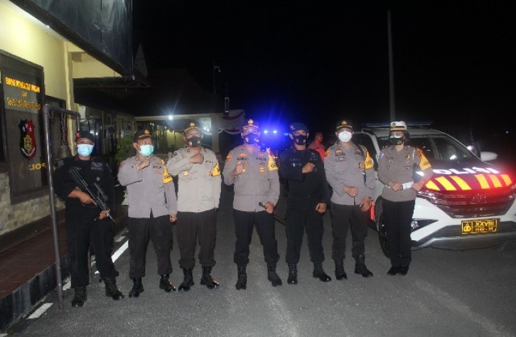 Pasca Tahap Pungut, Polres Bateng Tetap Patroli Malam Skala Besar Bersama Brimob