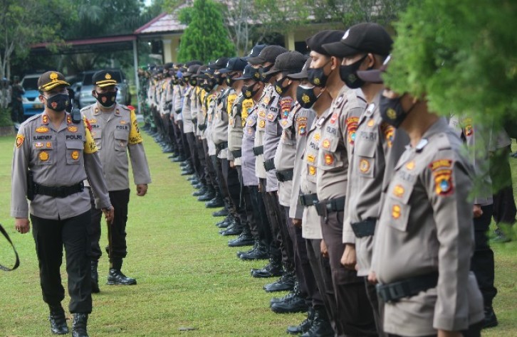 Kapolres Bateng Lepas Personil Pengamanan TPS di Kabupaten bangka tengah