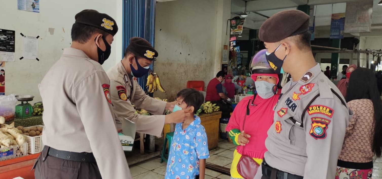 Cegah covid-19, polres Bangka tengah bersama TNI dan Pol PP gelar Ops Yustisi