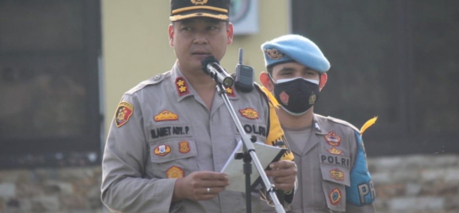 Kapolres Bateng pimpin Apel Gelar Kesiapan Bhabinkamtibmas dan Tenaga Kesehatan sebagai Tracer dan Vaksinator Covid-19