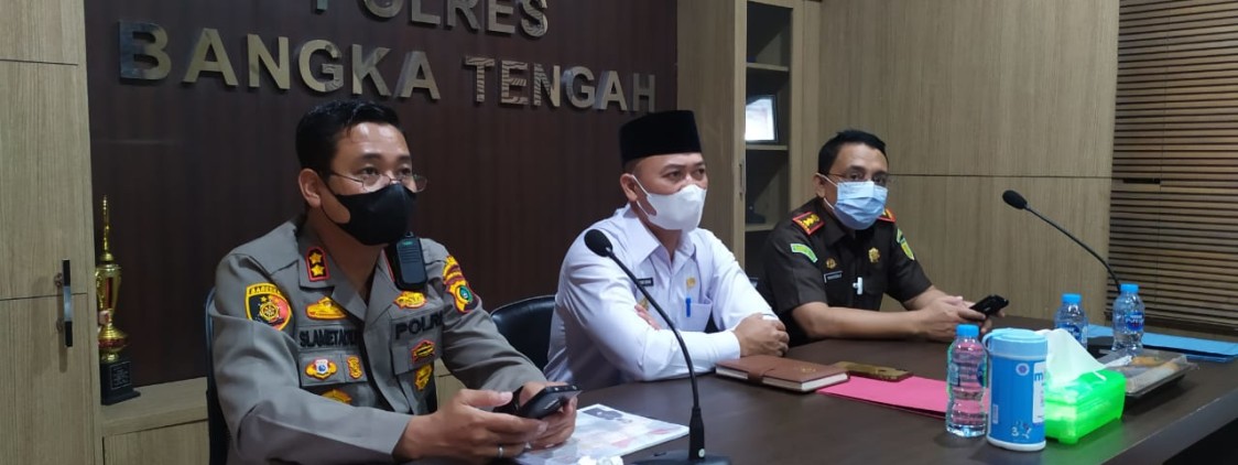 Kapolres Bateng bersama Forkompimda hadiri Kegiatan Vicon Kapolda Babel