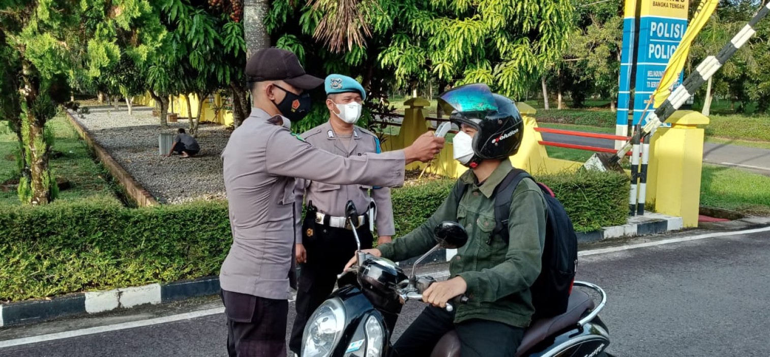 Antisipasi Corona, Periksa Suhu Tubuh jadi Wajib Sebelum Masuk ke Mako Polres Bateng