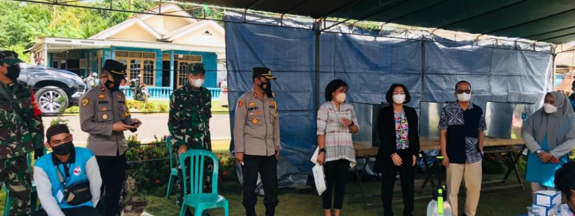 Cegah klaster penyebaran virus covid-19, polres Bateng bersama Forkopimda cek TPS