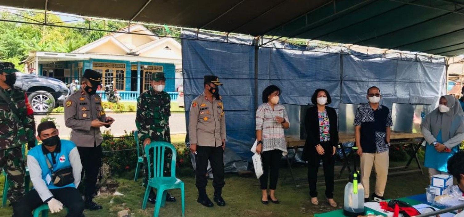 Cegah klaster penyebaran virus covid-19, polres Bateng bersama Forkopimda cek TPS