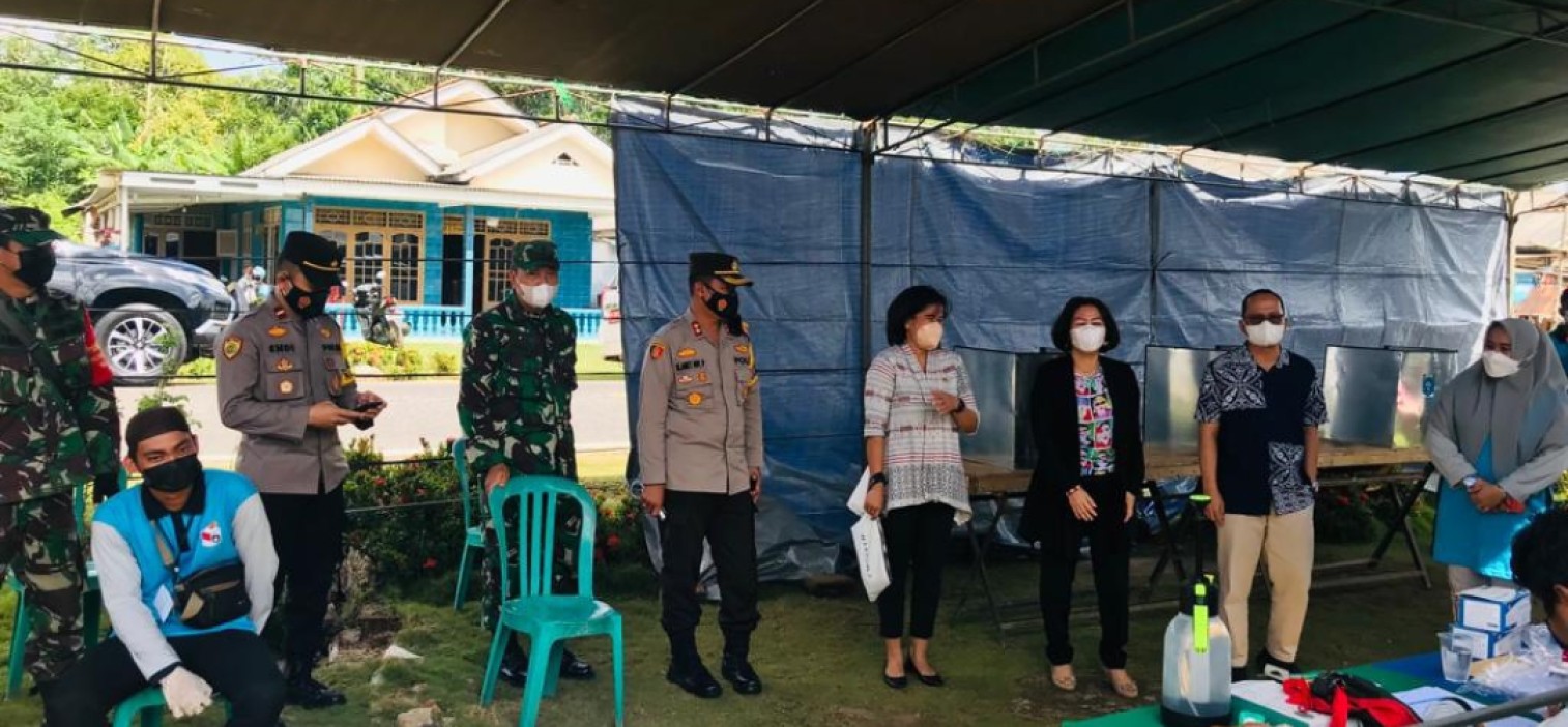 Cegah klaster penyebaran virus covid-19, polres Bateng bersama Forkopimda cek TPS