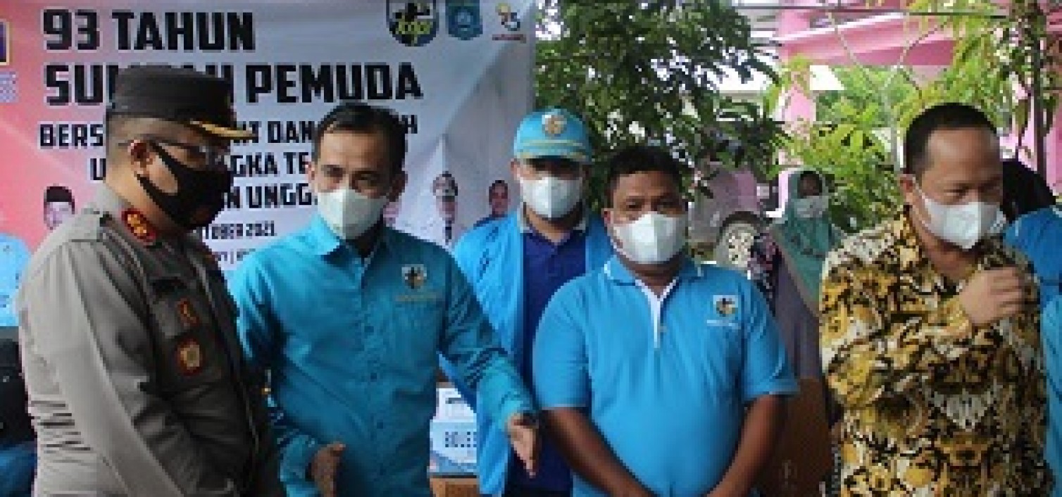 Kolaborasi Polres Bateng, PWI dan KNPI Gelar Vaksinasi Massal Covid-19