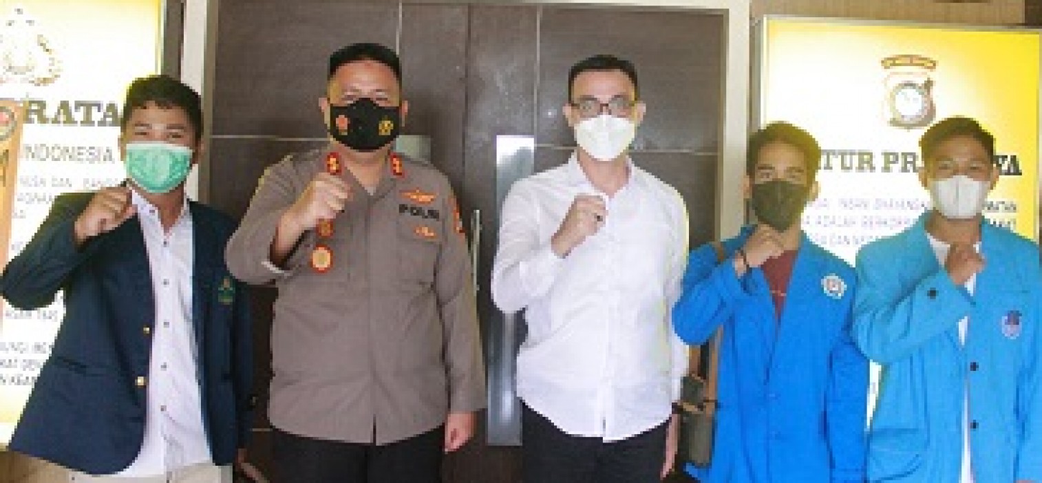 Kapolres Bateng terima Audiensi Mahasiswa Bangka tengah, Kenalkan PMBT