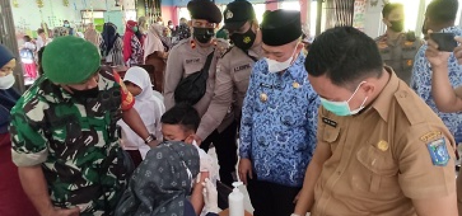 Pantau Vaksinasi Anak, Seluruh Perwira Polres Bateng Turun Ke Lapangan