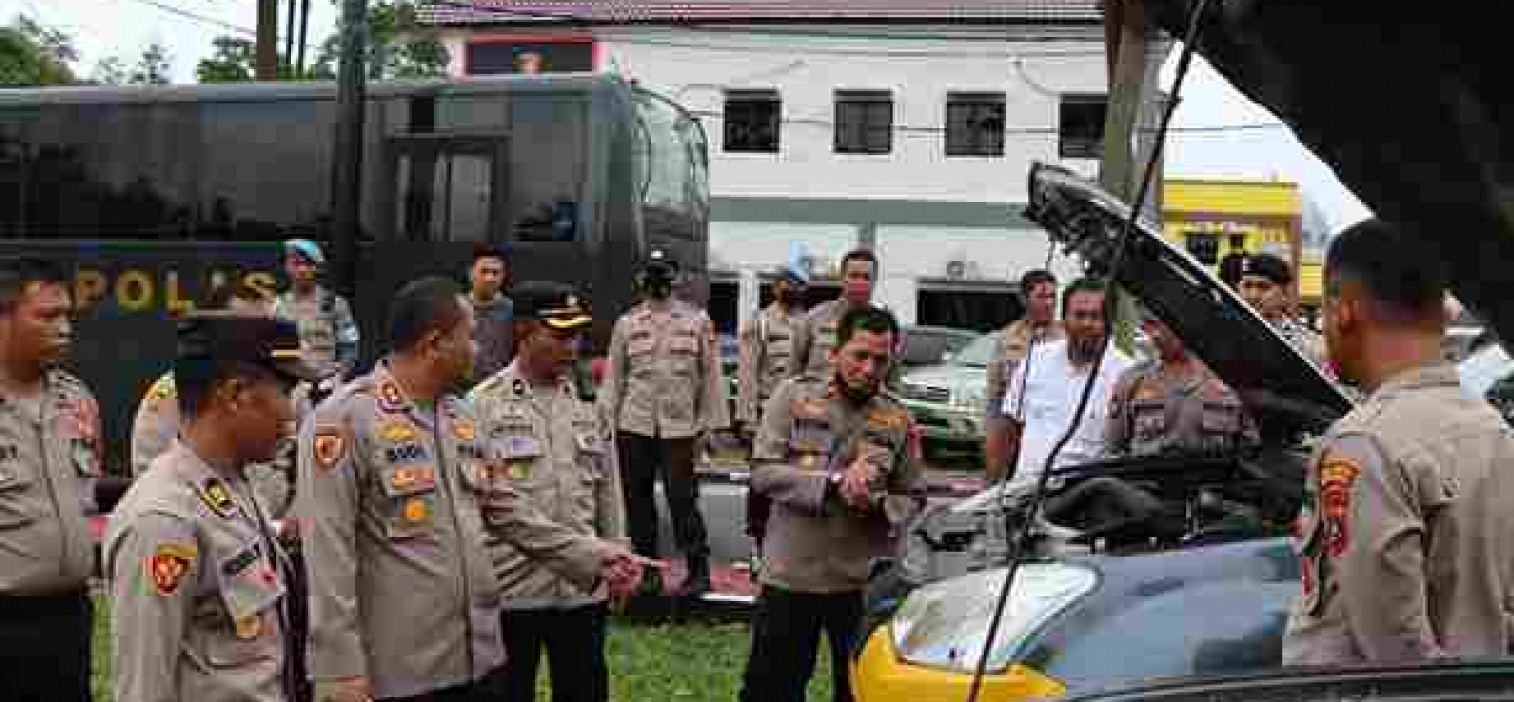 AKBP Dwi Budi mendadak cek kondisi kendaraan operasional serta senjata api di Polres Bangka Tengah !