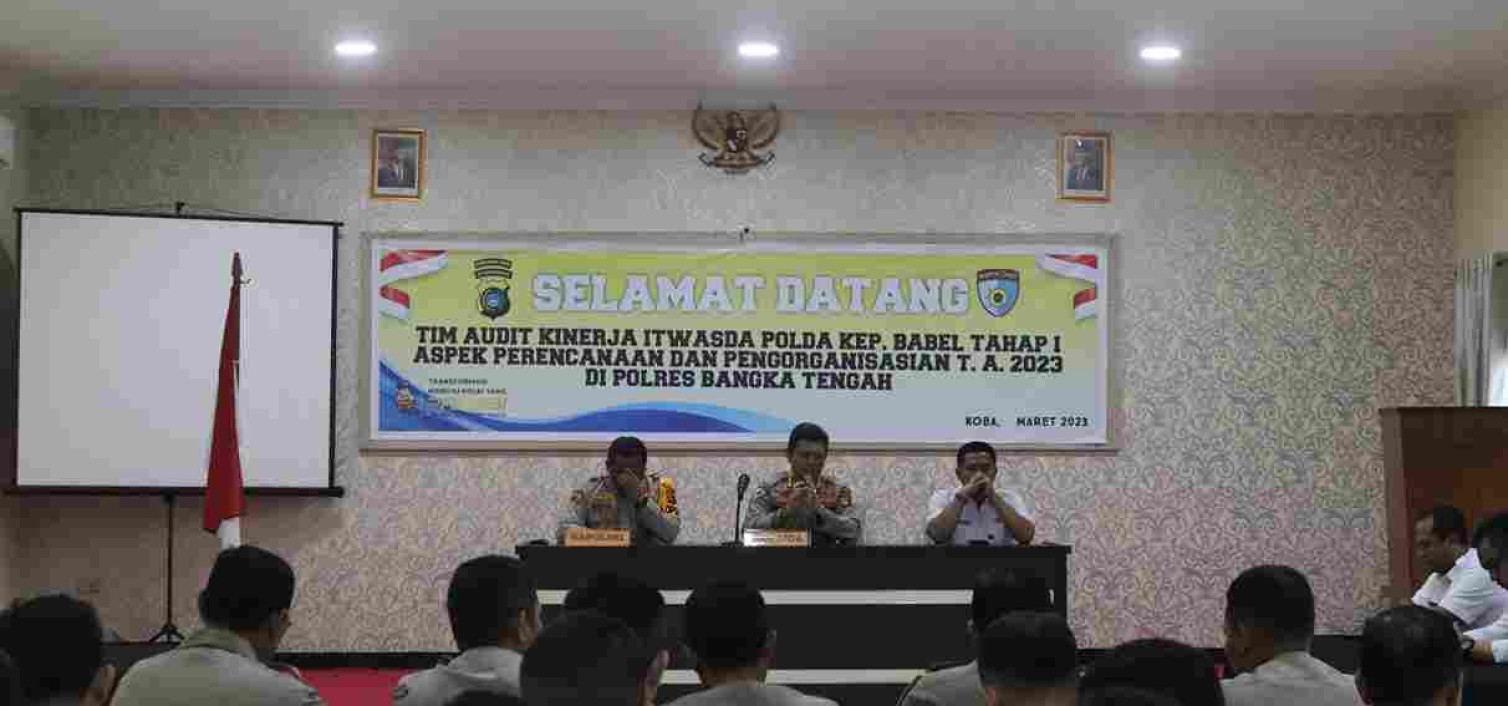 Polres Bangka Tengah terima kunjungan tim auditor Itwasda Polda Babel.