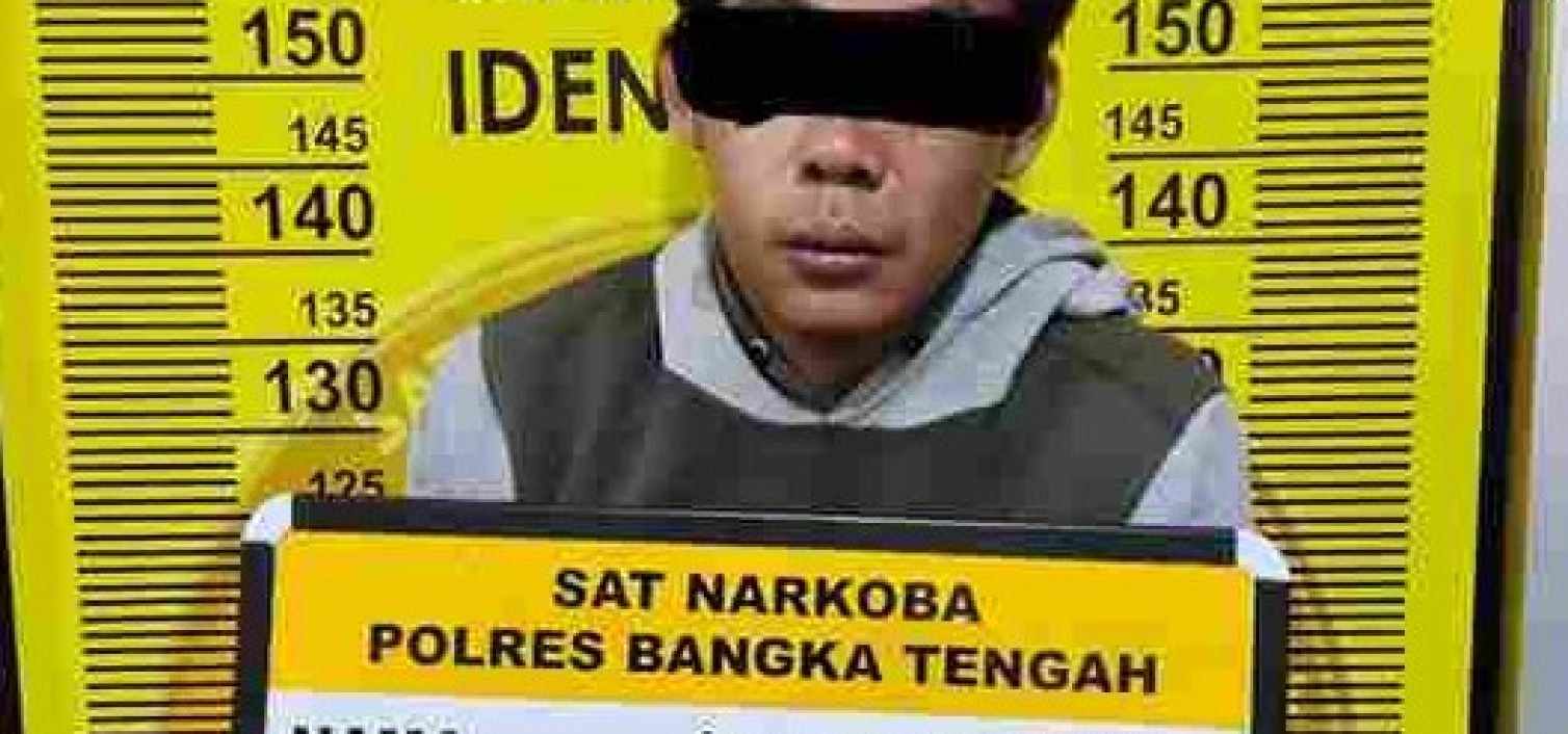 Ari tukang kebun Nyambi jual sabu disikat Sat Restik Polres Bangka Tengah.