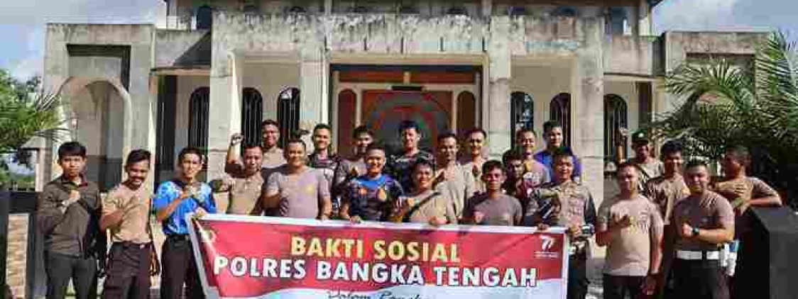 Menyambut Hari Bhayangkara ke 77 Polres Bangka Tengah gelar bakti sosial ditempat ibadah secara serentak.