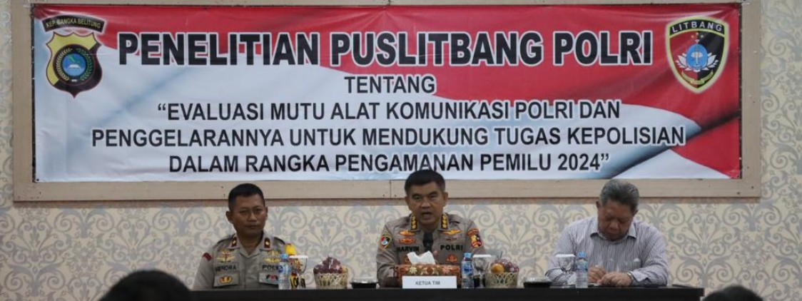 Puslitbang Polri Kembali kunjungi Polres Bangka Tengah untuk evaluasi mutu alat Komunikasi jelang pengamanan Pemilu 2024