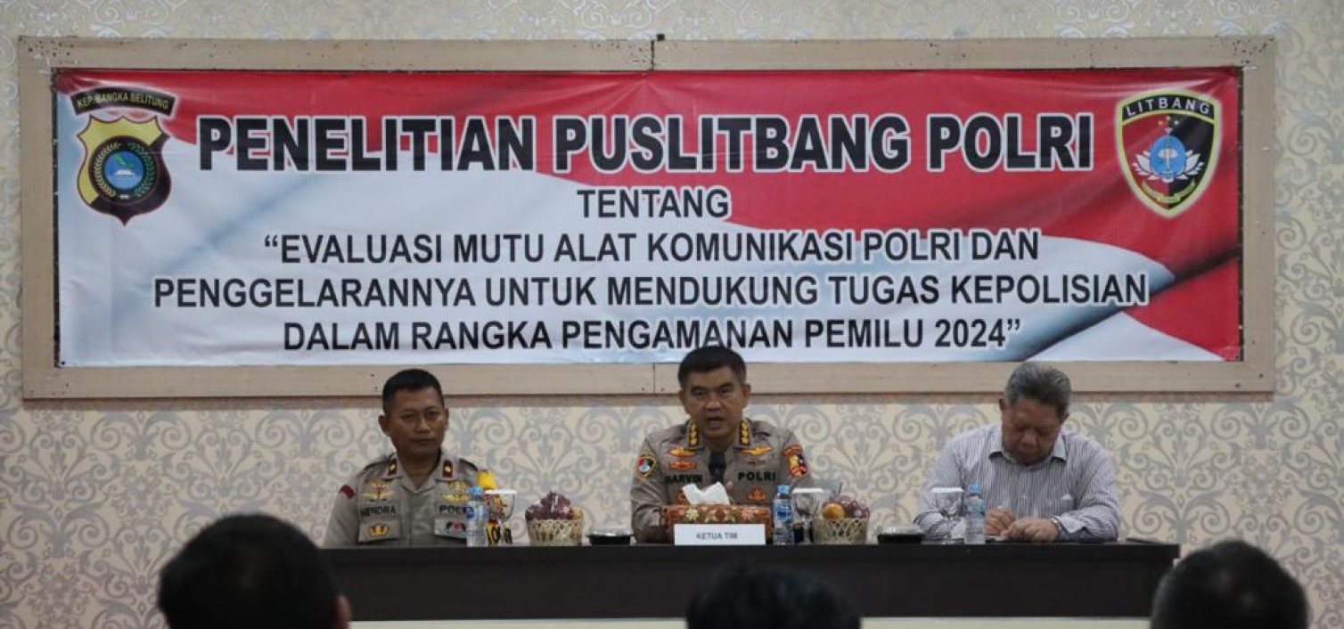 Puslitbang Polri Kembali kunjungi Polres Bangka Tengah untuk evaluasi mutu alat Komunikasi jelang pengamanan Pemilu 2024