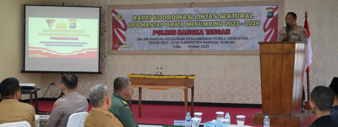 Jelang Pemilu serentak tahun 2024 mendatang Polres Bangka Tengah gelar rakor lintas sektoral.