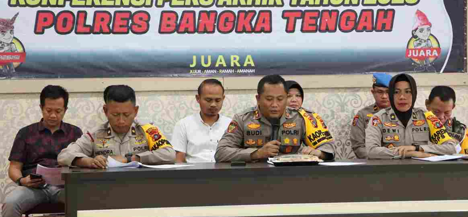 Sebanyak 101 perkara tindak pidana umum ditangani Polres Bangka Tengah di tahun 2023.