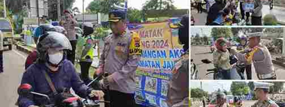Jelang Buka Puasa, Polres Bangka Tengah Bagi Bagi Takjil ke Pengendara
