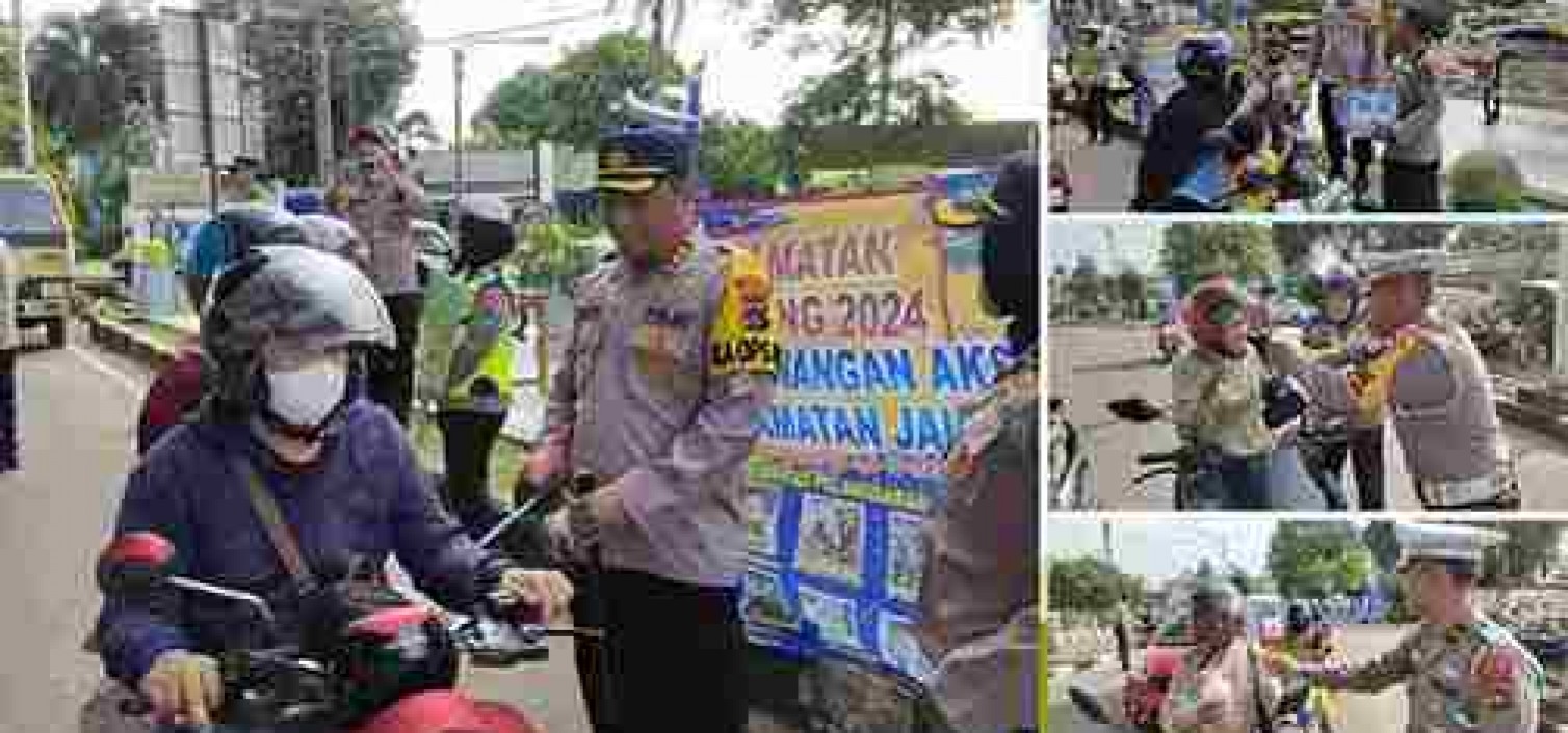 Jelang Buka Puasa, Polres Bangka Tengah Bagi Bagi Takjil ke Pengendara