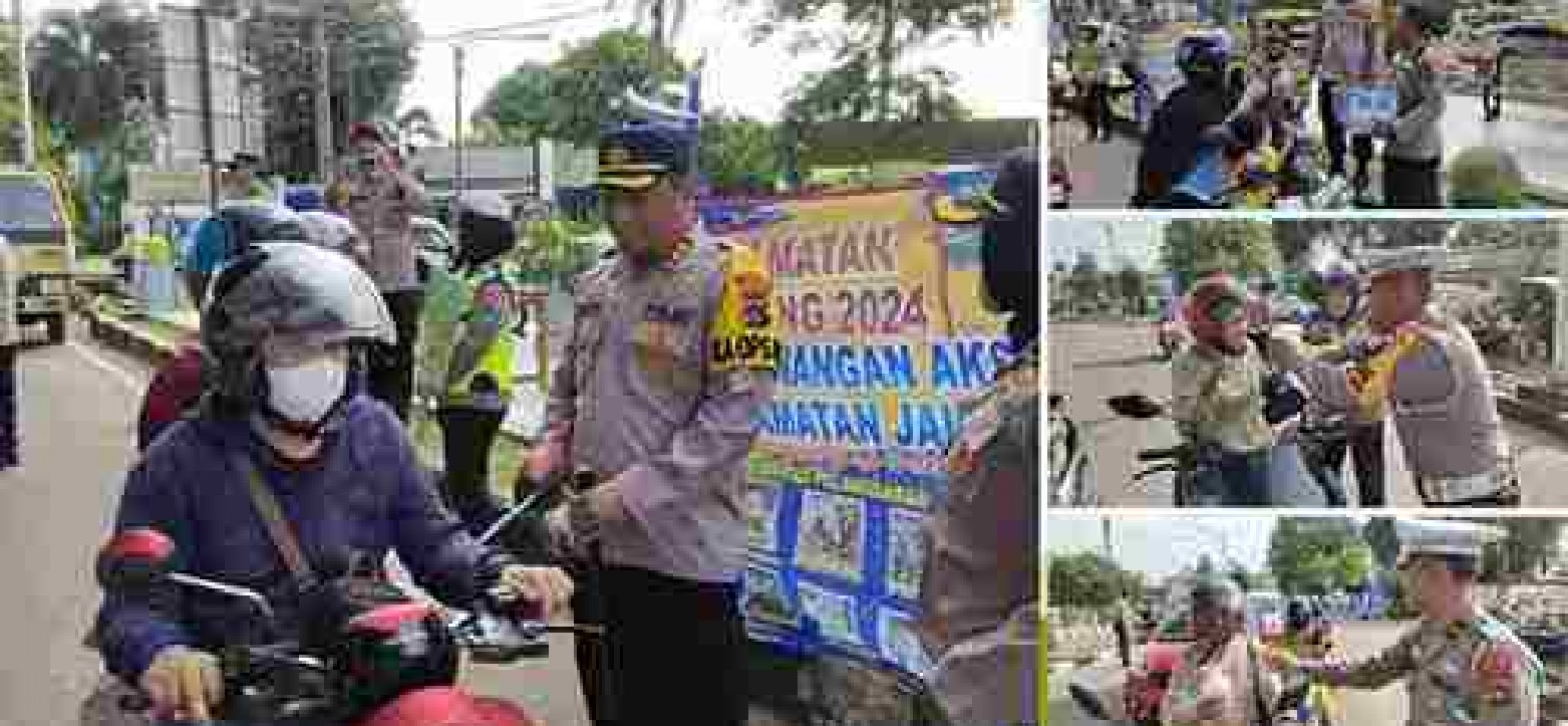 Jelang Buka Puasa, Polres Bangka Tengah Bagi Bagi Takjil ke Pengendara