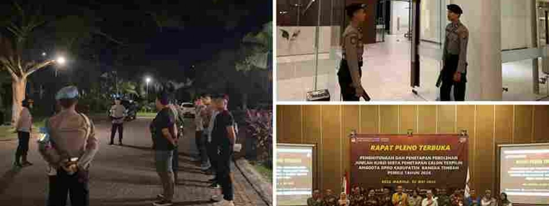 Demi Upaya Keamanan Jalannya Sidang Penetapan Calon Terpilih DPRD Kab. Bangka Tengah, Polres Bangka Tengah Lakukan Pengamanan