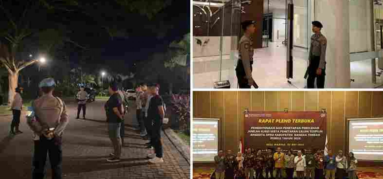 Demi Upaya Keamanan Jalannya Sidang Penetapan Calon Terpilih DPRD Kab. Bangka Tengah, Polres Bangka Tengah Lakukan Pengamanan