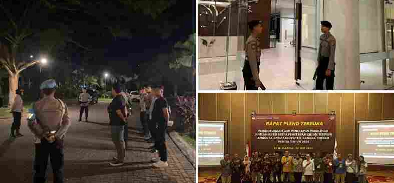 Demi Upaya Keamanan Jalannya Sidang Penetapan Calon Terpilih DPRD Kab. Bangka Tengah, Polres Bangka Tengah Lakukan Pengamanan