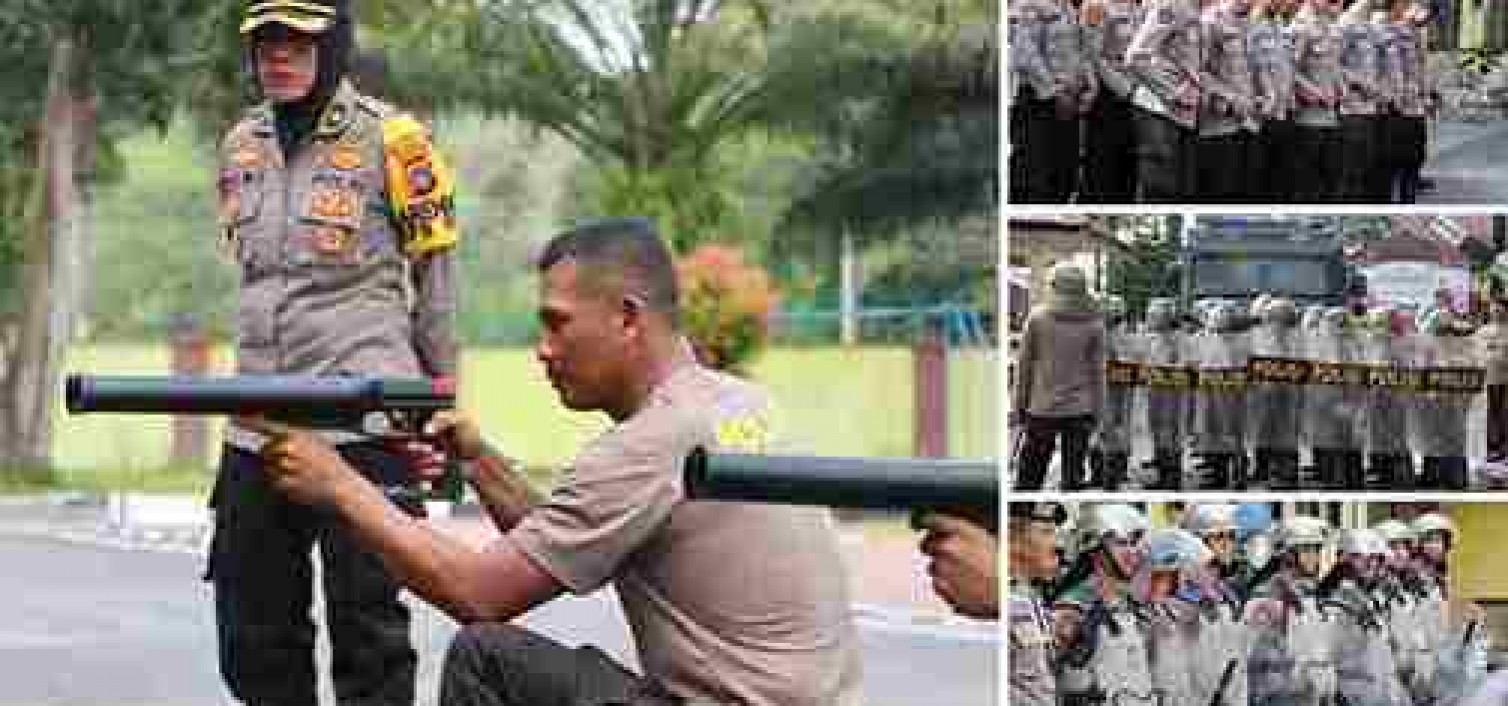 JELANG PILKADA, POLRES BANGKA TENGAH GELAR SIMULASI LATIHAN KERANGKA DALMAS