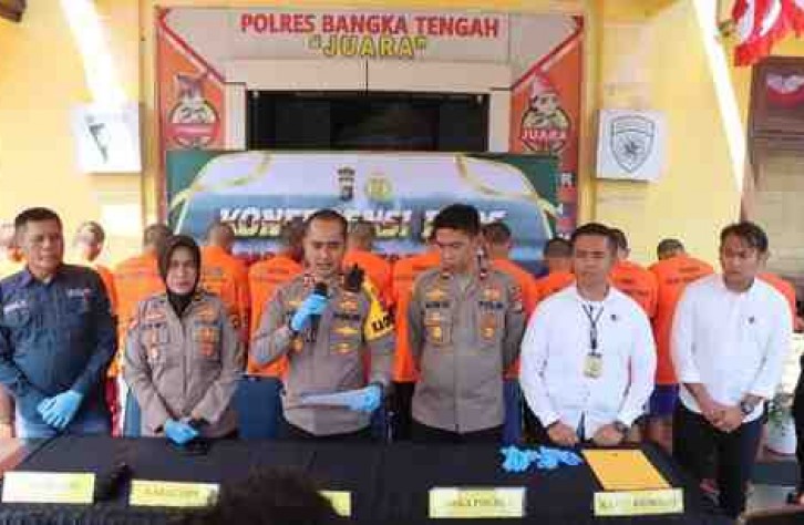 POLRES BANGKA TENGAH, GELAR 3 KONFERENSI PERS SEKALIGUS