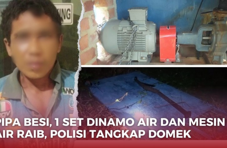 PIPA BESI, MESIN AIR DAN DINAMO MILIK PAM AIR KURAU BARAT RAIB , POLISI RINGKUS DOMEK