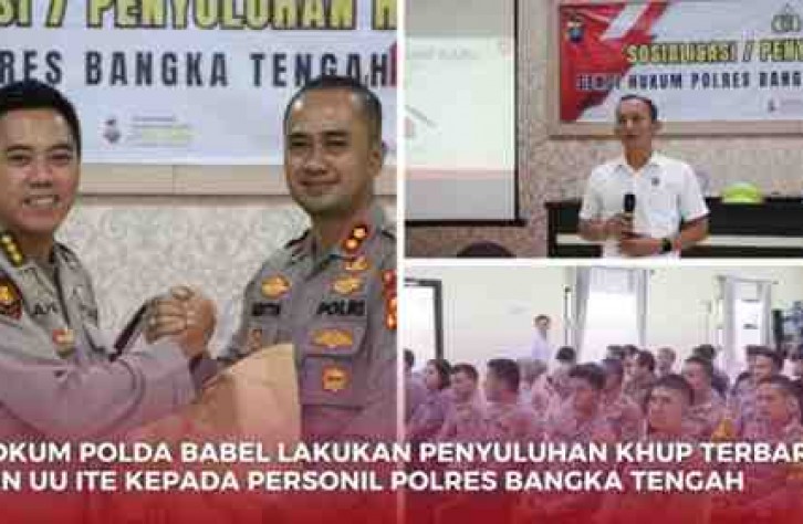 BIDKUM POLDA BABEL LAKUKAN PENYULUHAN KUHP TERBARU DAN UU ITE KEPADA PERSONIL POLRES BANGKA TENGAH