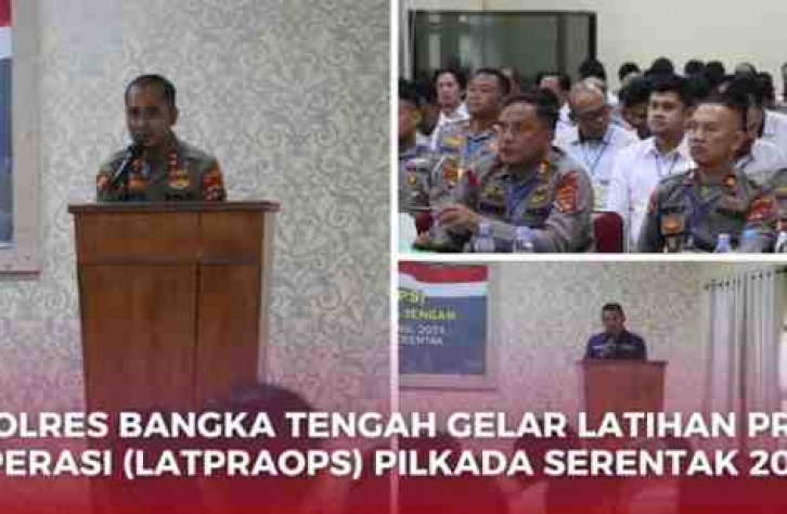 POLRES BANGKA TENGAH GELAR LATIHAN PRA OPERASI (LATPRAOPS) PILKADA SERENTAK 2024