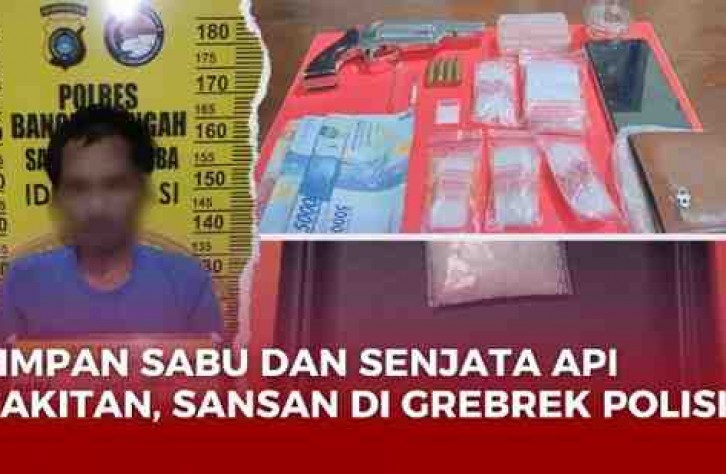 TIM OPSNAL NARKOBA BERHASIL MENGAMANKAN SANSAN, SIMPAN SABU 1,23 Gr dan SENJATA API RAKITAN