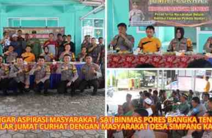 Dengar Aspirasi masyarakat, Sat Binmas Pores Bangka Tengah Gelar Jumat Curhat dengan masyarakat desa simpang katis