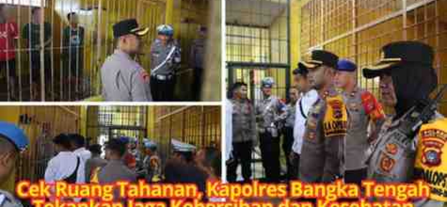 Cek Ruang Tahanan, Kapolres Bangka Tengah Tekankan Jaga Kebersihan dan Kesehatan