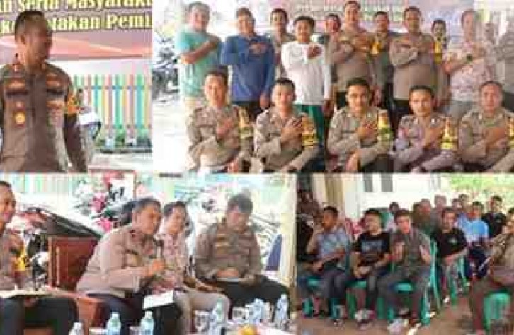 Kapolres Bangka Tengah ajak Masyarakat Desa Jelutung Ciptakan Pelimu Damai pada Jumat Curhat.