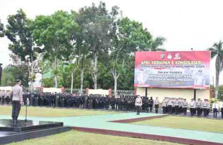 Polda Babel Gelar Apel Kesiapan Dan Konsolidasi Pengamanan Pelantikan Presiden Dan Wapres 2024