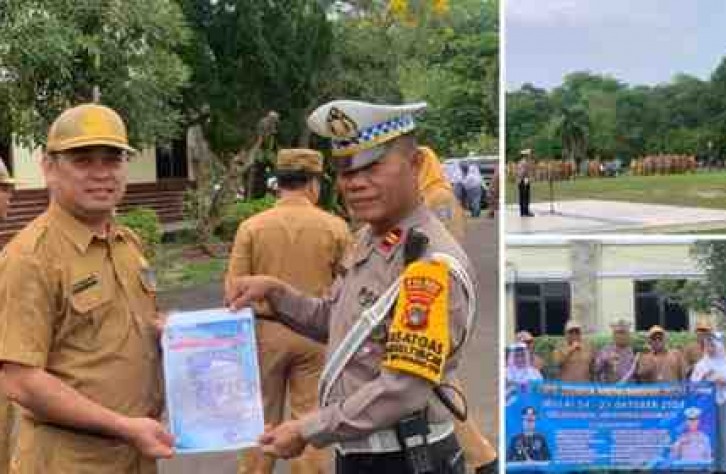 SATLANTAS POLRES BATENG BERIKAN HIMBAUAN OPERASI ZEBRA KEPADA PEGAWAI ASN KABUPATEN BANGKA TENGAH