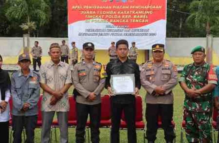 Polres Bangka Tengah Raih Penghargaan Juara 1 Lomba Kasatkamling Tingkat Polda Kepulauan Bangka Belitung