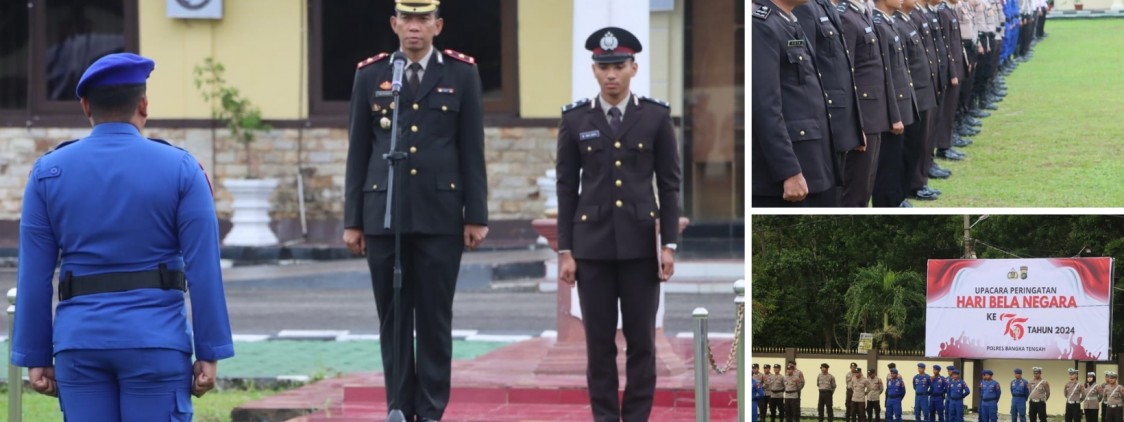 POLRES BANGKA TENGAH GELAR UPACARA PERINGATAN HARI BELA NEGARA KE-76