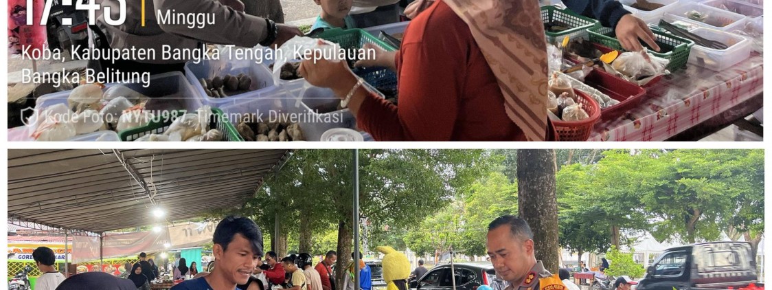 Kapolres Bangka Tengah Patroli Pasar Ramadhan dan Bagikan Bansos ke Panti Asuhan