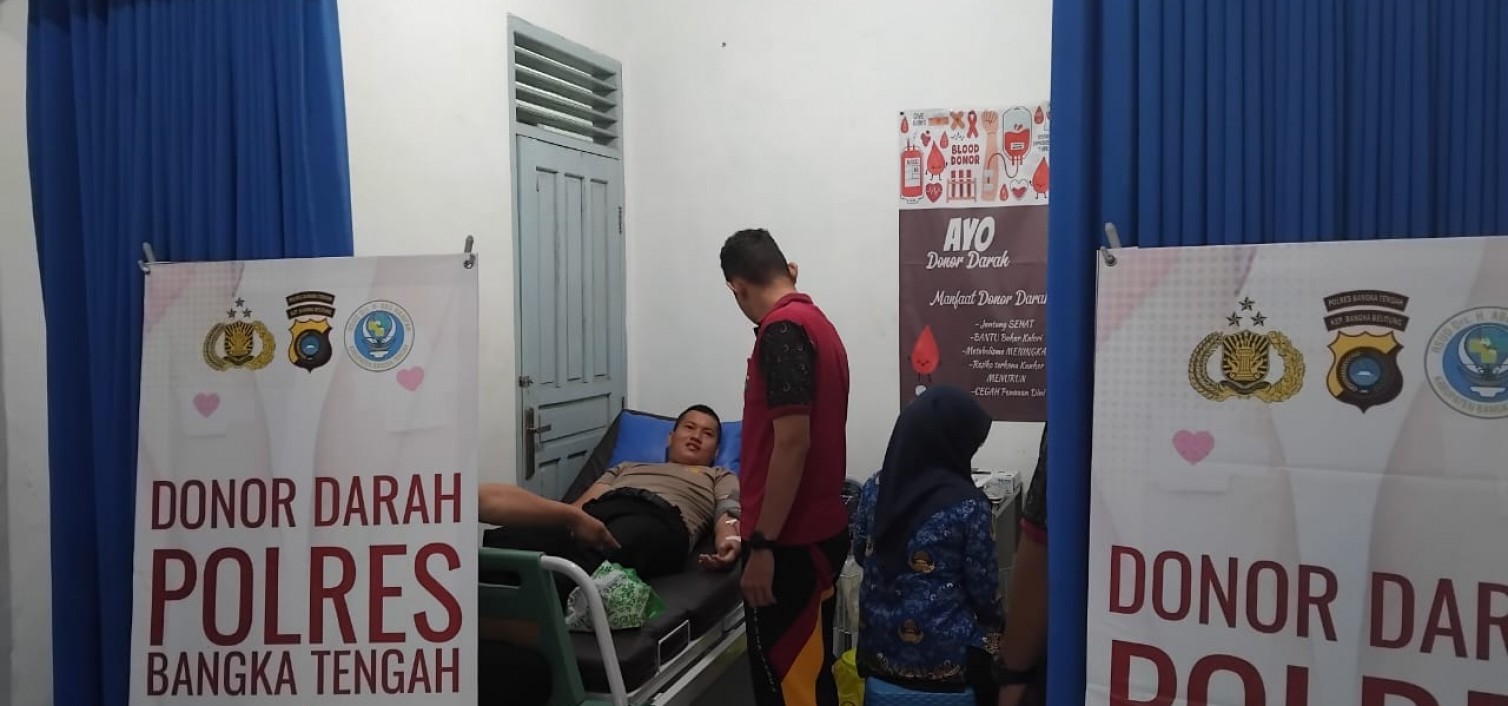 Polres Bangka Tengah Gelar Donor Darah Rutin, Wujud Kepedulian Terhadap Sesama