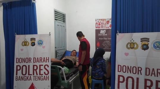 Polres Bangka Tengah Gelar Donor Darah Rutin, Wujud Kepedulian Terhadap Sesama