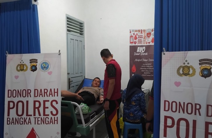 Polres Bangka Tengah Gelar Donor Darah Rutin, Wujud Kepedulian Terhadap Sesama