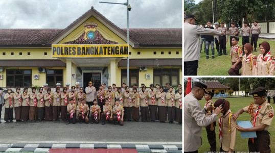 Polres Bangka Tengah Gelar Upacara Pelantikan Anggota Saka Bhayangkara Angkatan ke-10