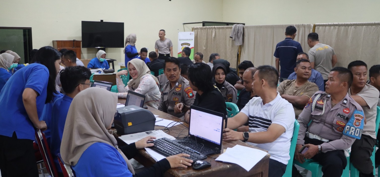Polres Bangka Tengah Gelar Rikkesla Tahun 2025, Seluruh Personel Jalani Pemeriksaan Kesehatan Berkala